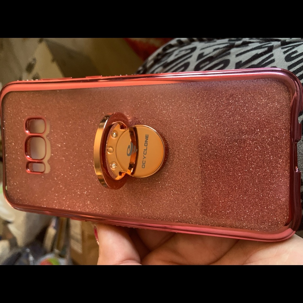 Pink glitter phone case brand new did not fit phone attached stand and lanyard